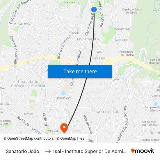 Sanatório João Almada  D to Isal - Instituto Superior De Administração E Línguas map