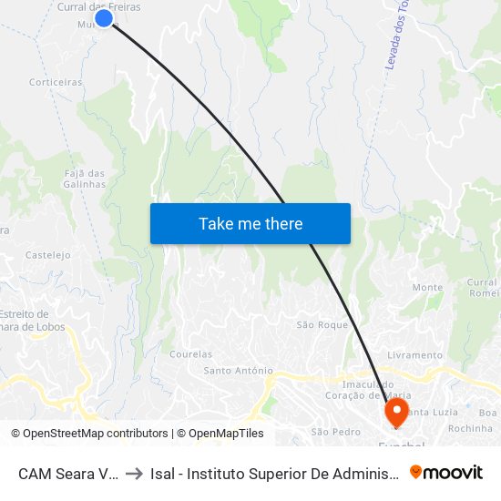 CAM Seara Velha  1A to Isal - Instituto Superior De Administração E Línguas map