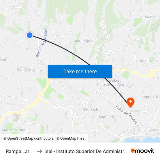 Rampa  Laranjal  D to Isal - Instituto Superior De Administração E Línguas map