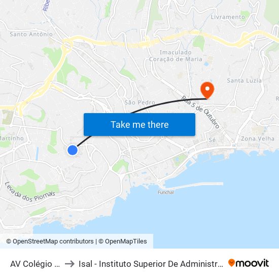 AV Colégio Militar to Isal - Instituto Superior De Administração E Línguas map