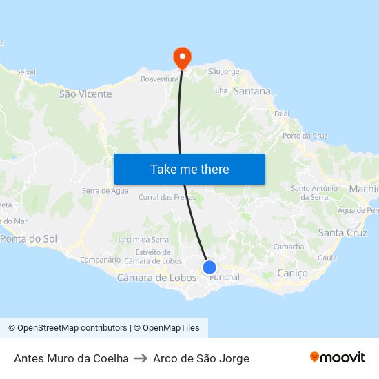 Antes Muro da Coelha to Arco de São Jorge map