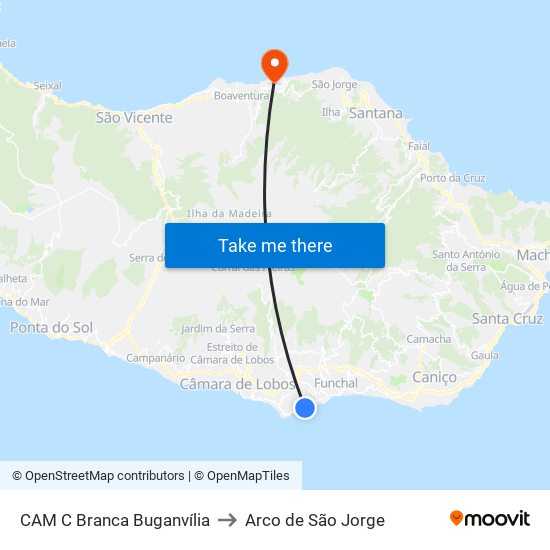 CAM C Branca  Buganvília to Arco de São Jorge map