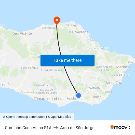 Caminho Casa Velha  S1A to Arco de São Jorge map