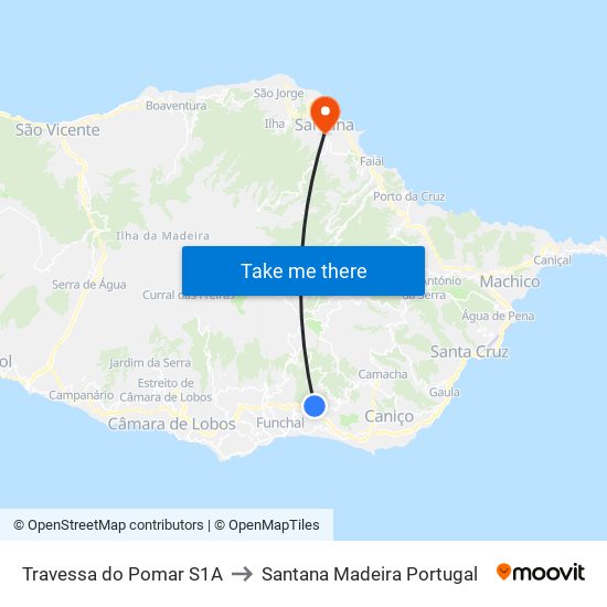 Travessa do Pomar  S1A to Santana Madeira Portugal map