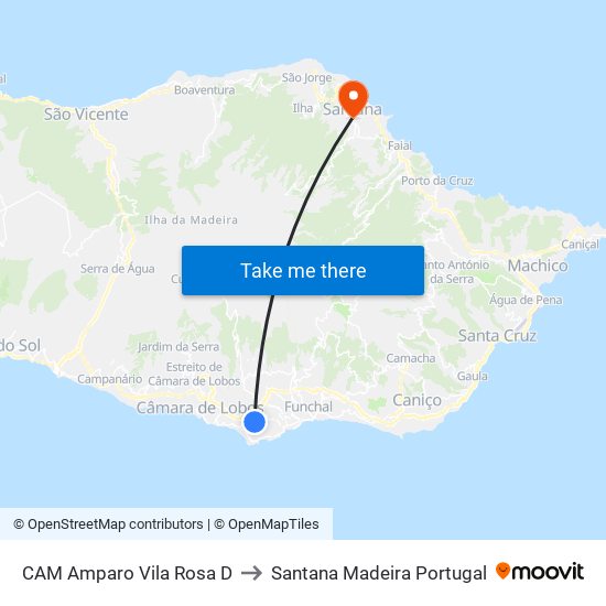 CAM Amparo  Vila Rosa  D to Santana Madeira Portugal map