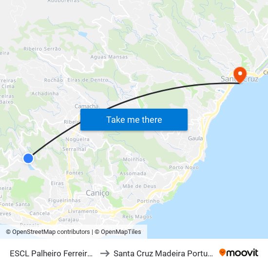 ESCL Palheiro Ferreiro  D to Santa Cruz Madeira Portugal map