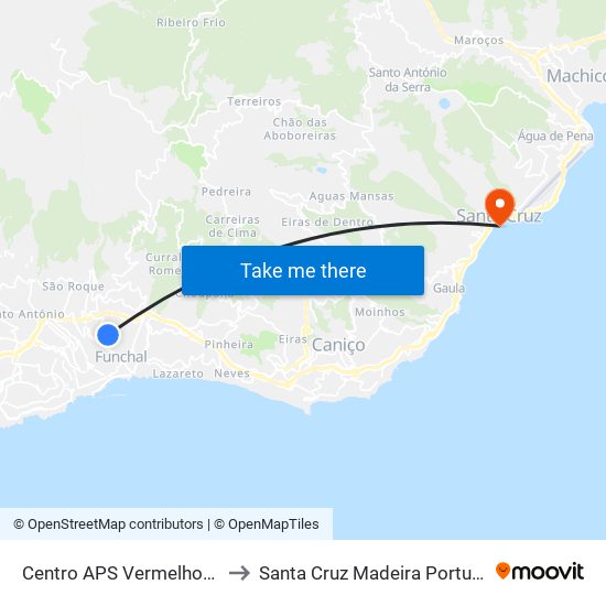 Centro  APS Vermelhos  S to Santa Cruz Madeira Portugal map