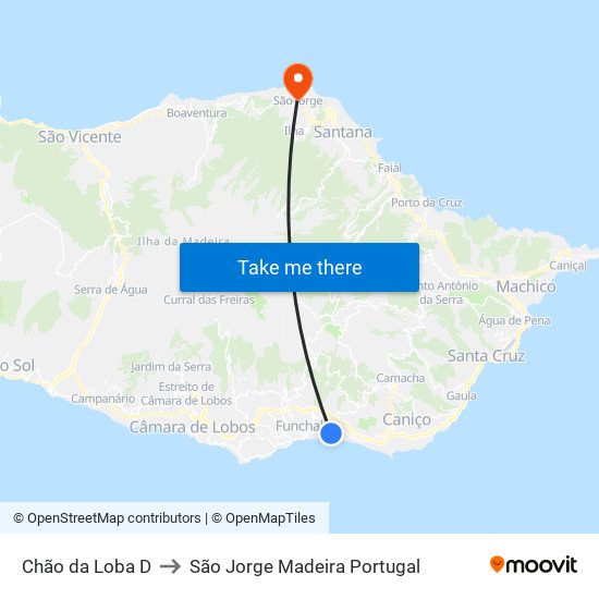 Chão da Loba  D to São Jorge Madeira Portugal map