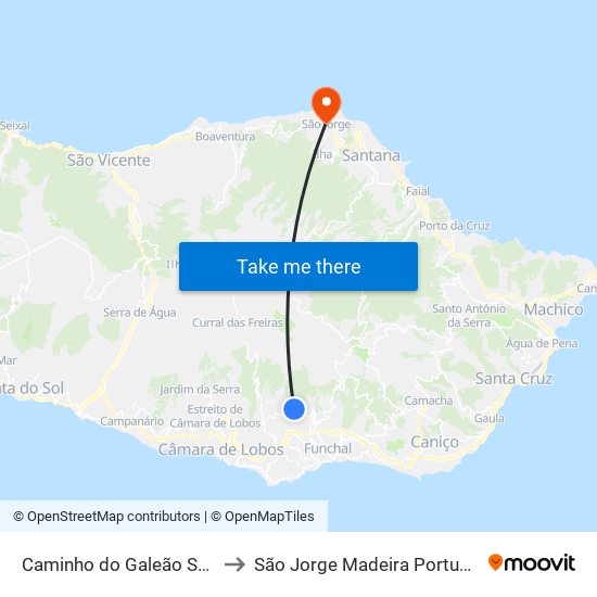 Caminho do Galeão  S3A to São Jorge Madeira Portugal map