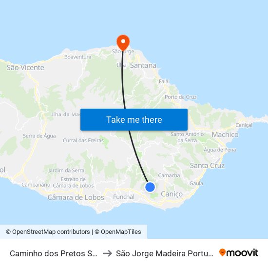 Caminho dos Pretos  S1A to São Jorge Madeira Portugal map