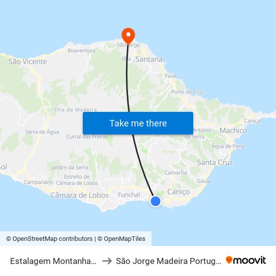 Estalagem Montanha  D to São Jorge Madeira Portugal map