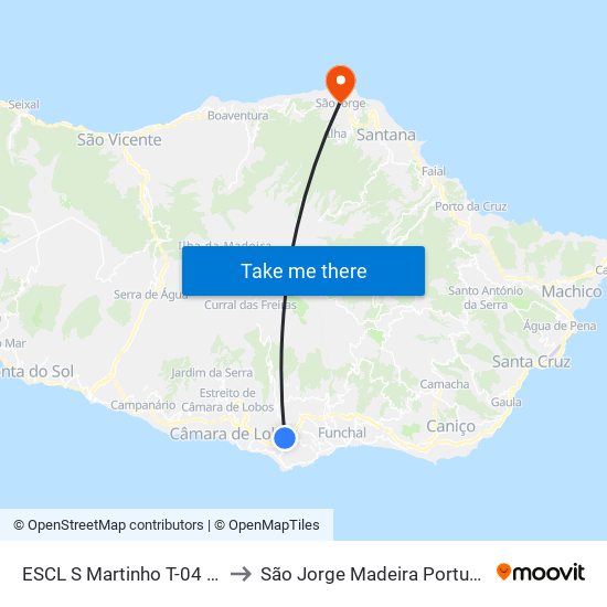 ESCL S Martinho  T-04 83 to São Jorge Madeira Portugal map