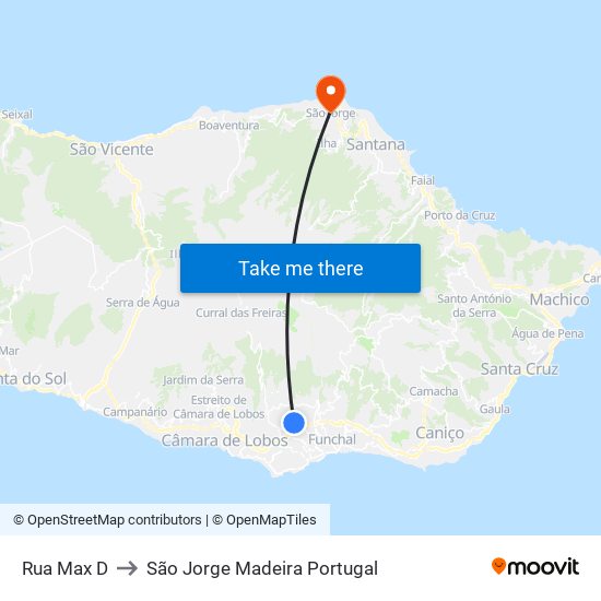 Rua Max  D to São Jorge Madeira Portugal map