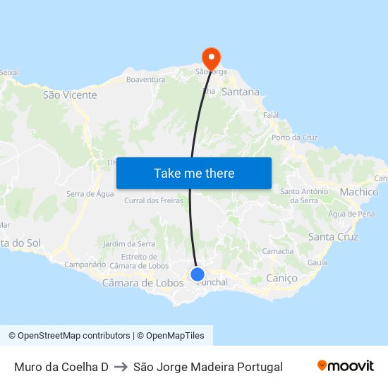 Muro da Coelha  D to São Jorge Madeira Portugal map