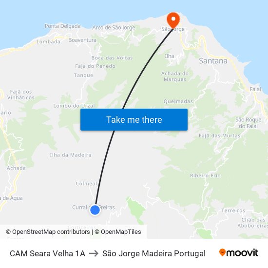 CAM Seara Velha  1A to São Jorge Madeira Portugal map