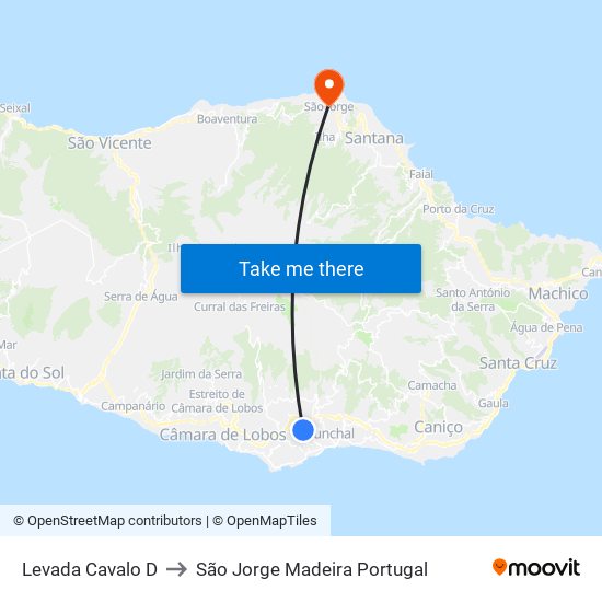 Levada Cavalo  D to São Jorge Madeira Portugal map