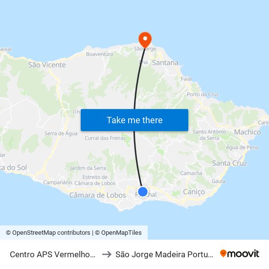 Centro  APS Vermelhos  S to São Jorge Madeira Portugal map