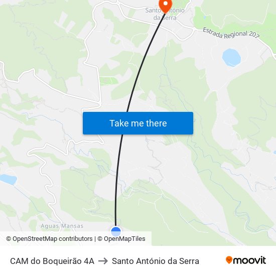 CAM do Boqueirão  4A to Santo António da Serra map