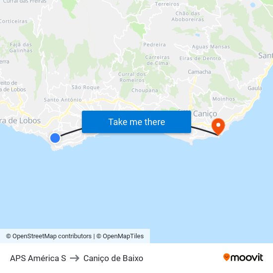 APS América  S to Caniço de Baixo map
