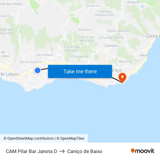 CAM Pilar  Bar Janota  D to Caniço de Baixo map