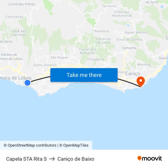 Capela STA Rita  S to Caniço de Baixo map