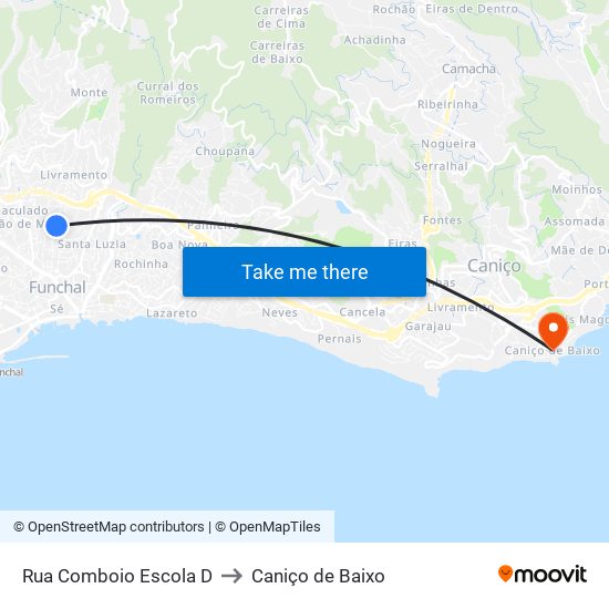 Rua Comboio  Escola  D to Caniço de Baixo map