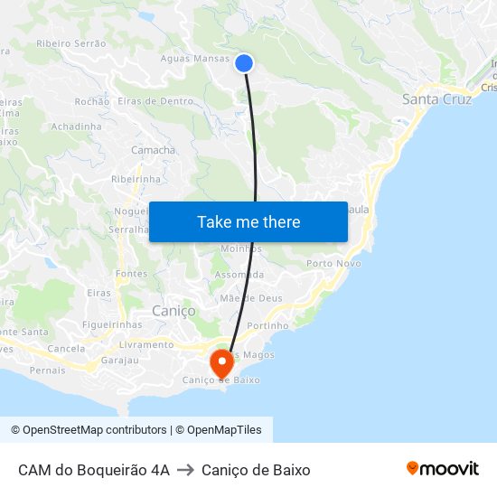 CAM do Boqueirão  4A to Caniço de Baixo map