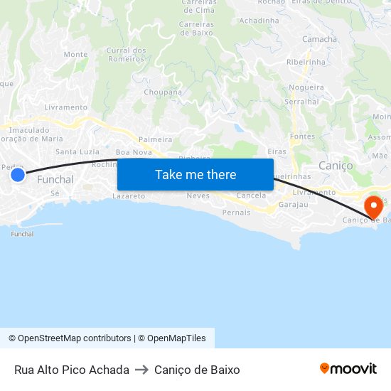 Rua Alto Pico  Achada to Caniço de Baixo map