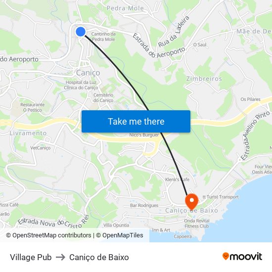 Village Pub to Caniço de Baixo map