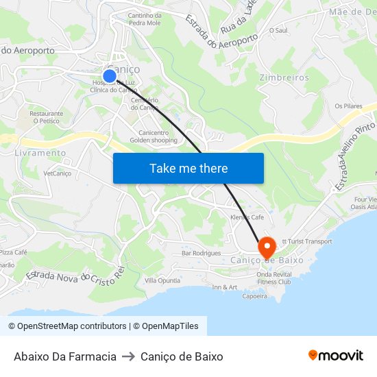 Abaixo Da Farmacia to Caniço de Baixo map