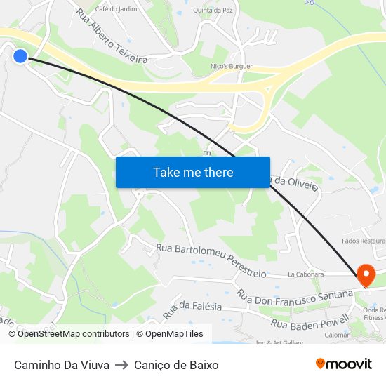 Caminho Da Viuva to Caniço de Baixo map