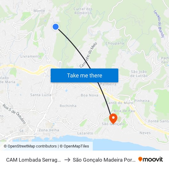 CAM Lombada  Serragem  S to São Gonçalo Madeira Portugal map