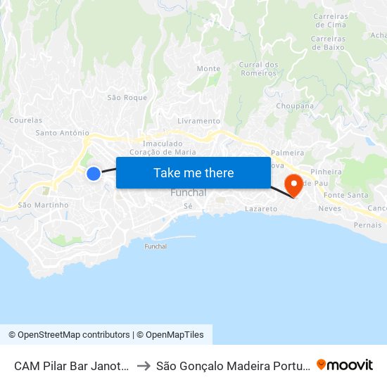 CAM Pilar  Bar Janota  D to São Gonçalo Madeira Portugal map