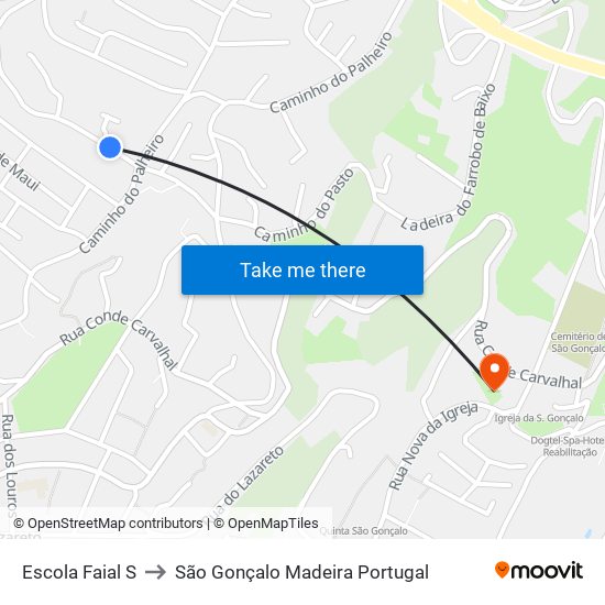 Escola Faial  S to São Gonçalo Madeira Portugal map