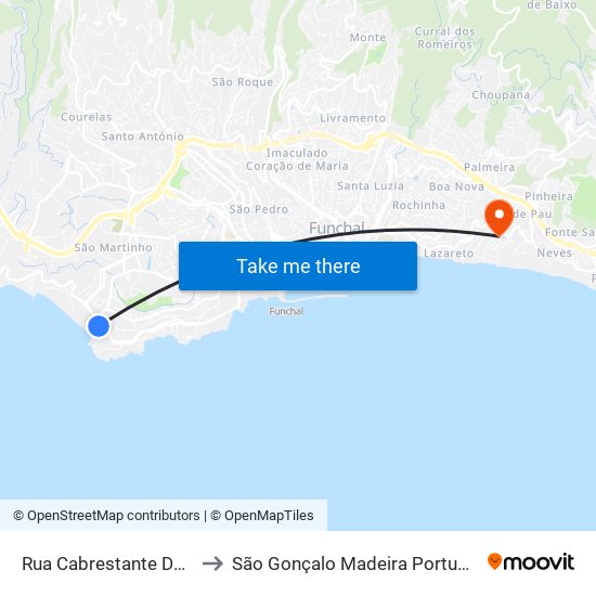 Rua Cabrestante  D1A to São Gonçalo Madeira Portugal map