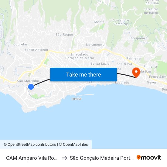 CAM Amparo  Vila Rosa  D to São Gonçalo Madeira Portugal map