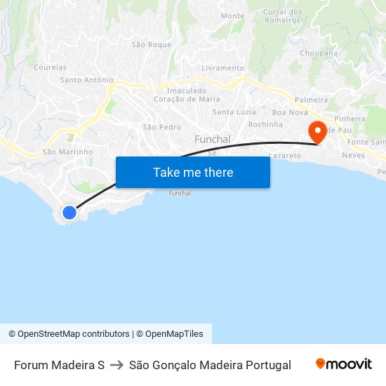 Forum Madeira  S to São Gonçalo Madeira Portugal map