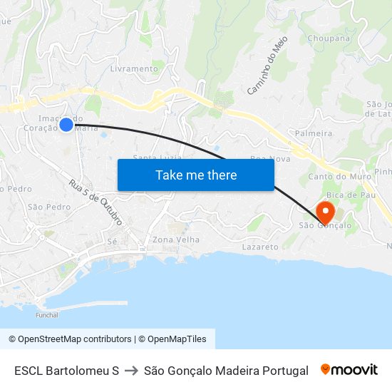 ESCL Bartolomeu  S to São Gonçalo Madeira Portugal map