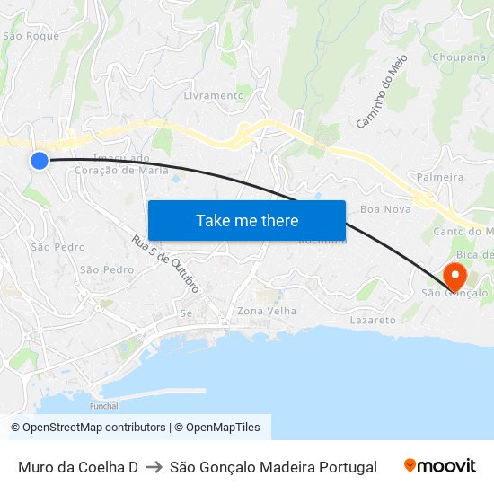 Muro da Coelha  D to São Gonçalo Madeira Portugal map