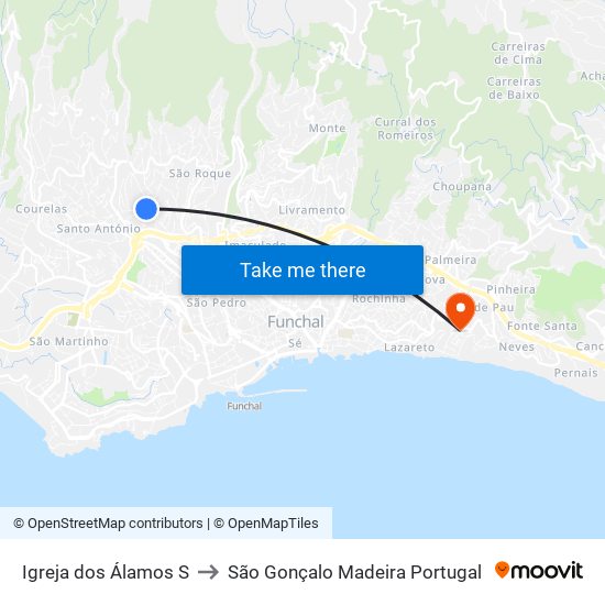 Igreja dos Álamos  S to São Gonçalo Madeira Portugal map