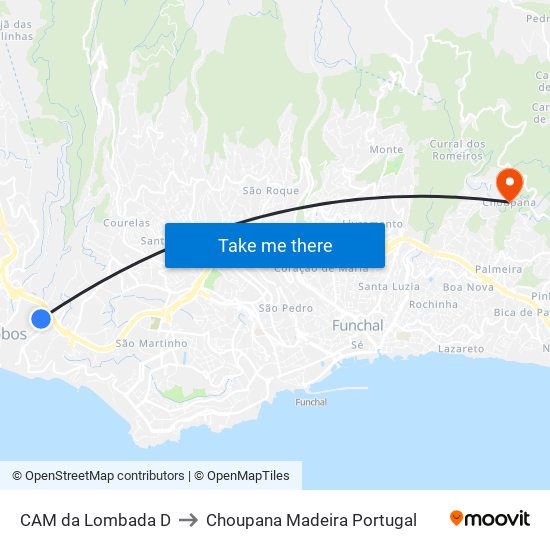 CAM da Lombada  D to Choupana Madeira Portugal map