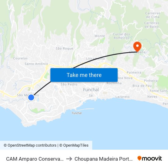 CAM Amparo  Conservas  D to Choupana Madeira Portugal map
