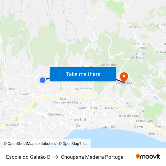 Escola do Galeão  D to Choupana Madeira Portugal map