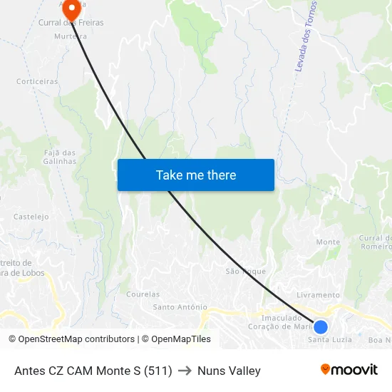 Antes CZ CAM Monte  S (511) to Nuns Valley map