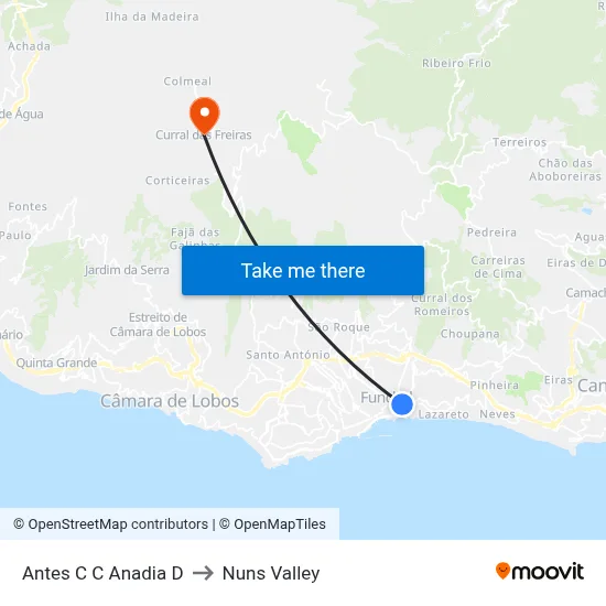 Antes C C Anadia  D to Nuns Valley map