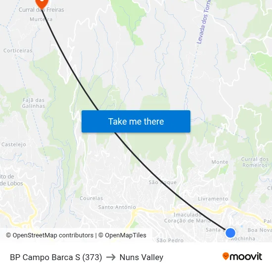 BP Campo Barca  S (373) to Nuns Valley map