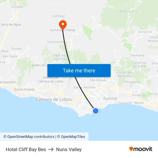 Hotel Cliff Bay  Bes to Nuns Valley map
