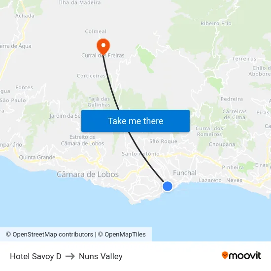 Hotel Savoy  D to Nuns Valley map