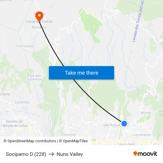 Socipamo  D (228) to Nuns Valley map