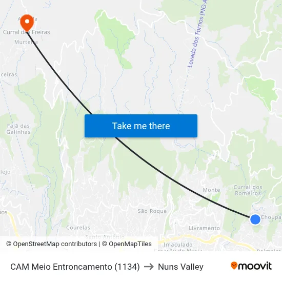 CAM Meio  Entroncamento (1134) to Nuns Valley map